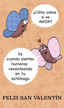 Cmo sbes si es Amor? Es cuando sientes humanos revoloteando en tu estmago