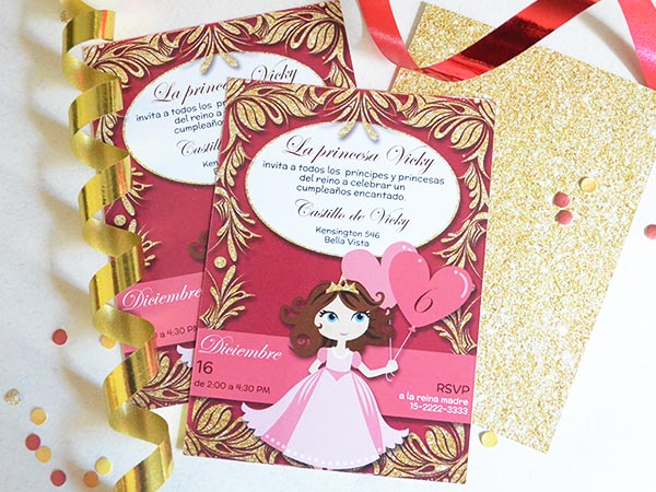 Set de Invitaciones de Cumpleaos - Princesa