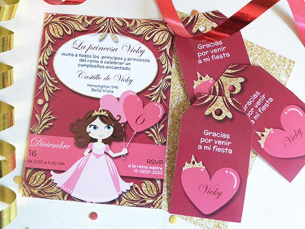 Set de Invitaciones de Cumpleaos - Princesa