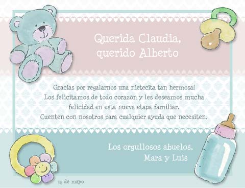 Felicidades bebeprimerdia - Tarjetas para imprimir GRATIS 