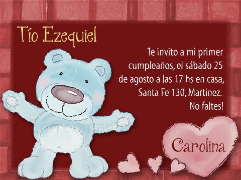 4 invitaciones dedicadas. inv_carino