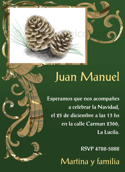 Invitaciones navideas<br>
(9 x 12 cm). invnav_pinas