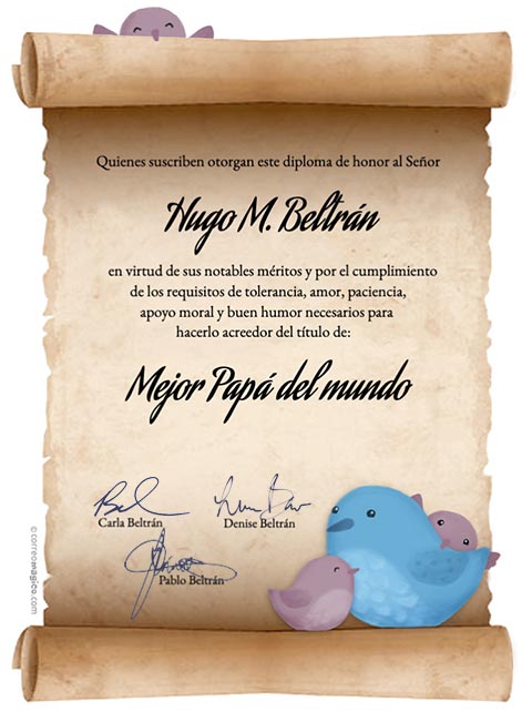 Miniposter. posterdiapadre_pergamino