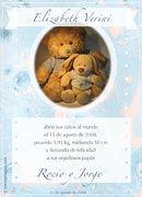 Tarjeta de bebes para imprimir. Peluches