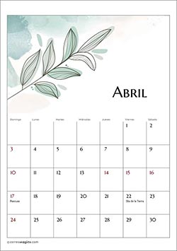 Tarjetas de cumpleaños para imprimir. Abril - Calendario 2022 “Flores”