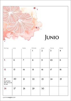 Tarjetas de cumpleaños para imprimir. Junio - Calendario 2022 “Flores”