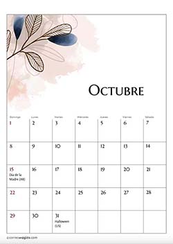 Octubre - Calendario 2024 Flores