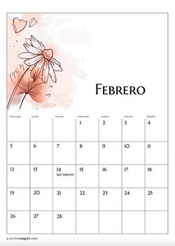 Febrero - Calendario 2024 Flores