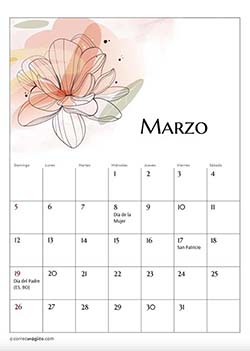 Marzo - Calendario 2024 Flores
