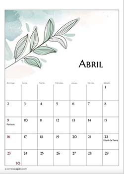 Abril - Calendario 2024 Flores