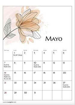 Mayo - Calendario 2024 Flores 
