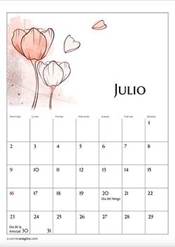 Julio - Calendario 2024 Flores