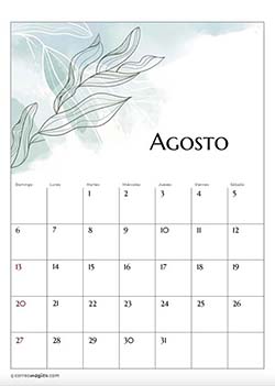 Agosto - Calendario 2024 Flores 