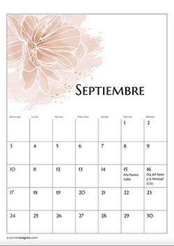 Septiembre - Calendario 2024 Flores