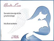 Tarjeta de Da de las Madres para imprimir. Angel