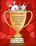 Tarjeta de Da de la Madre personalizable. Premio a la mejor mam, 