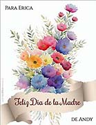 Tarjetas de Dia de las Madres para imprimir. Ramo de flores