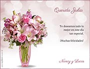 Tarjeta de Felicitaciones personalizable. Flores para ti, 