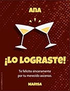 Tarjeta de Felicitaciones personalizable. Brindis, 