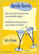 Tarjetas de Felicitaciones para imprimir. A brindar