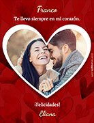 Tarjeta de Felicitaciones personalizable. Te llevo en mi corazn, 