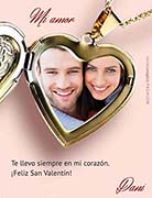 Tarjetas de san valentin para imprimir. Relicario