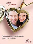 Tarjetas de amor para imprimir. Relicario