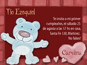 Tarjetas de cumpleaos para imprimir. Oso