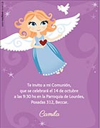 Invitaciones para imprimir de Comunin. Angelita