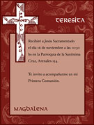 Invitaciones para imprimir de Comunin. Santsima Cruz