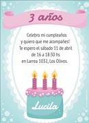 Tarjetas de cumpleaos para imprimir. Pastel