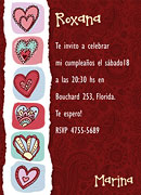 Tarjetas de cumpleaos para imprimir. Corazones