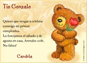 Tarjetas de cumpleaos para imprimir. Cumpleaos de beb