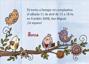 Tarjetas de cumpleaos para imprimir. Pajaritos