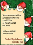 Tarjetas de Navidad para imprimir. Pequeos Santa