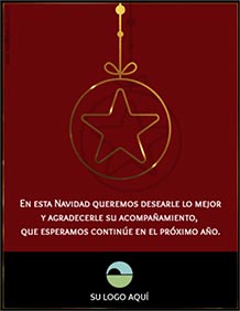 Tarjetas de Navidad para imprimir. Estrella dorada