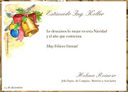 Tarjeta de Da de navidad para imprimir. Campanas de Paz