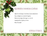 Tarjeta de Da de navidad para imprimir. Hojas de murdago