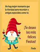 Tarjetas de Navidad para imprimir. Gnomo