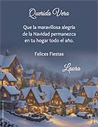 Tarjetas de Navidad para imprimir. Pueblo nevado