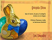 Tarjeta de Pascuas personalizable. Conejo de chocolate, 