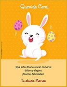 Tarjeta de Pascuas personalizable. Conejito, 