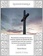 Tarjeta de Pascuas para imprimir. Cruz