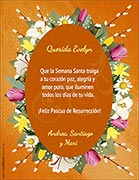 Tarjeta de Pascuas personalizable. Flores de Pascuas, 