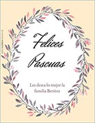 Tarjetas de pascuas para imprimir. Corona de Pascuas