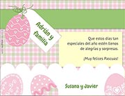 Tarjeta de Pascuas personalizable. Huevitos de Pascuas, 