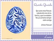 Tarjeta de Pascuas personalizable. Armona, 