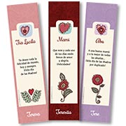 Tarjeta de Da de la Madre personalizable. Corazones y flores, Sealadores