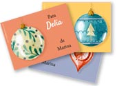 Tarjetas de Navidad para imprimir. Adornos del rbol de Navidad