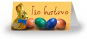 Invitaciones de Pascuas para imprimir. Conejo de chocolate